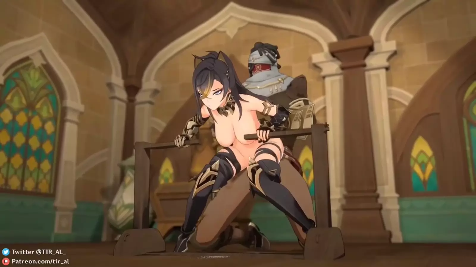 Hentai tomcat character with a noticeable thigh riftslo and alluring expression